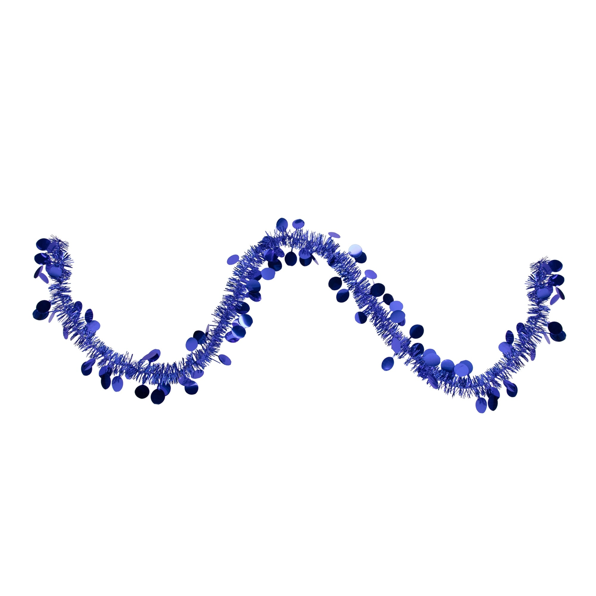 50' x 1.5" Lavish Blue Tinsel Christmas Garl with Polka Dots - Unlit
