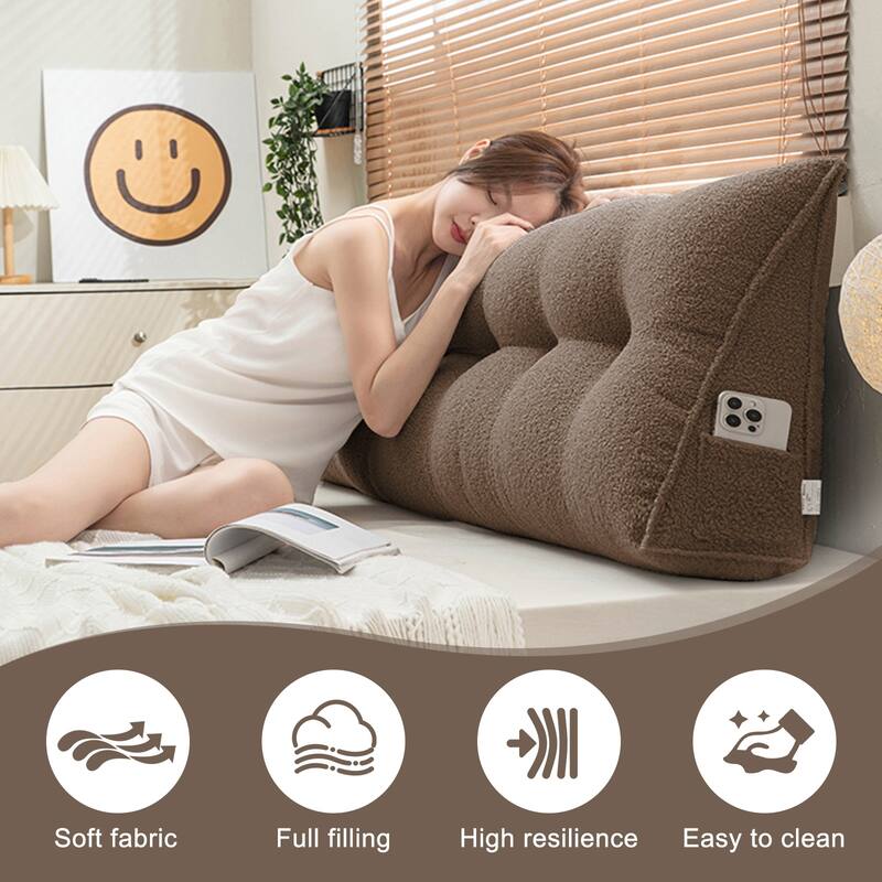 Triangular Bed Rest Wedge Headboard Pillow Back Support Reading Pillow