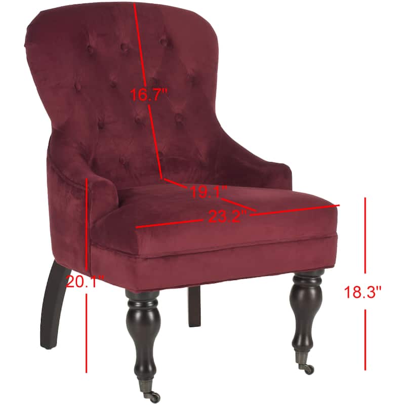 SAFAVIEH Chrissy Tufted Beige Petite Arm Chair - 23.6" x 28.7" x 34.6" - 24Wx29Dx35H