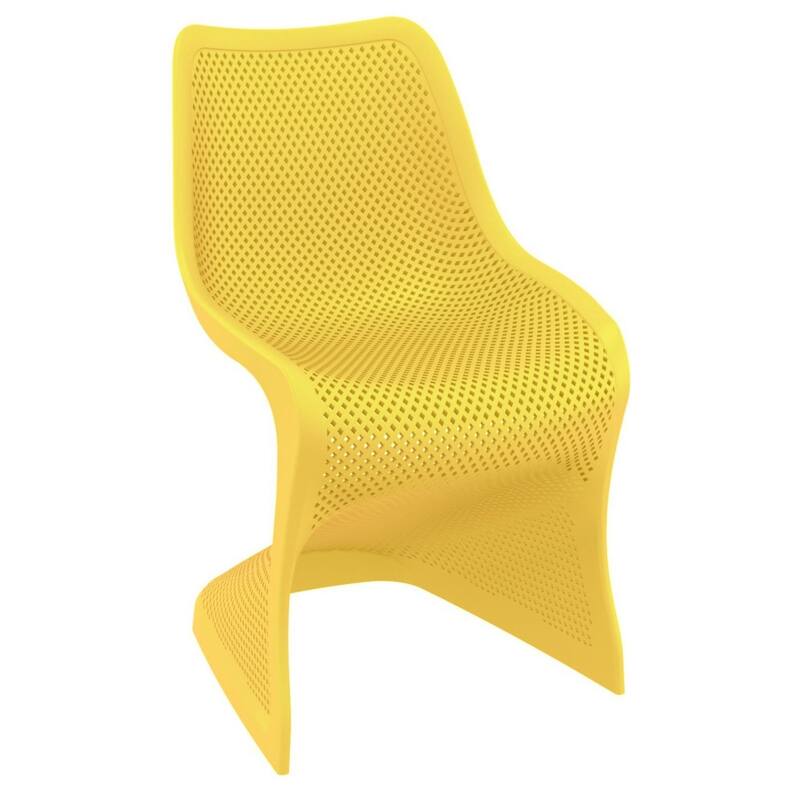 33.5" Yellow Outdoor Patio Dining Chair