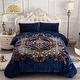 preview thumbnail 24 of 67, Heavy Crafted Thick Floral 9-pound Winter Fleece Blanket 85"x95" Navy