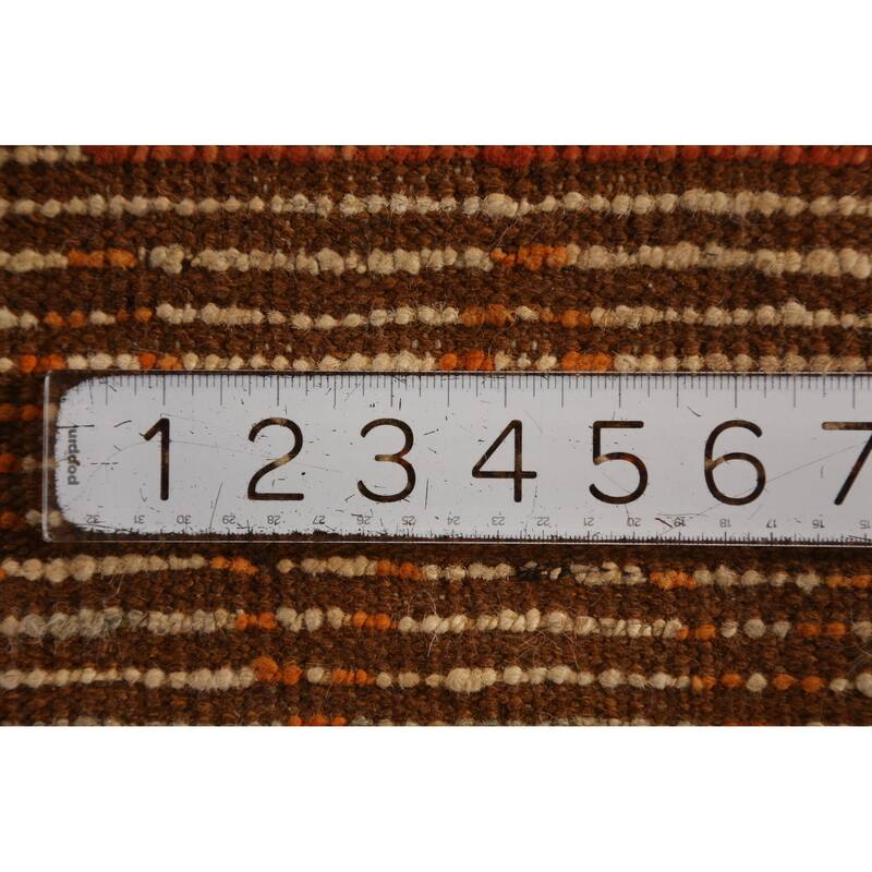 Orange Geometric Moroccan Oriental Rug Handmade Wool Carpet - 6'1" x 8'6"