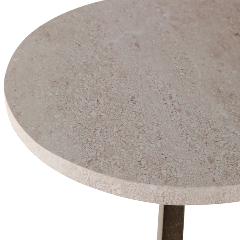 Metal Side Table Modern Slim Base Round Top Cocktail Accent - 24" Gold - 24.0"