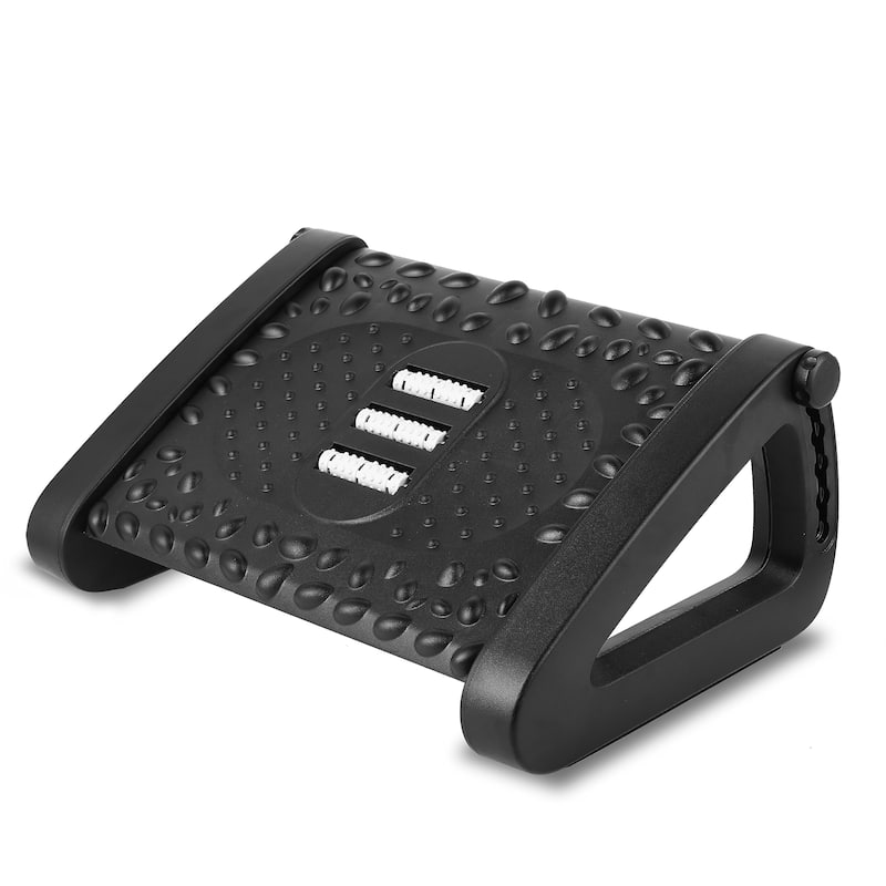 Under Desk Footrest, Tilt Gaming Desk Foot Stool Black - Black
