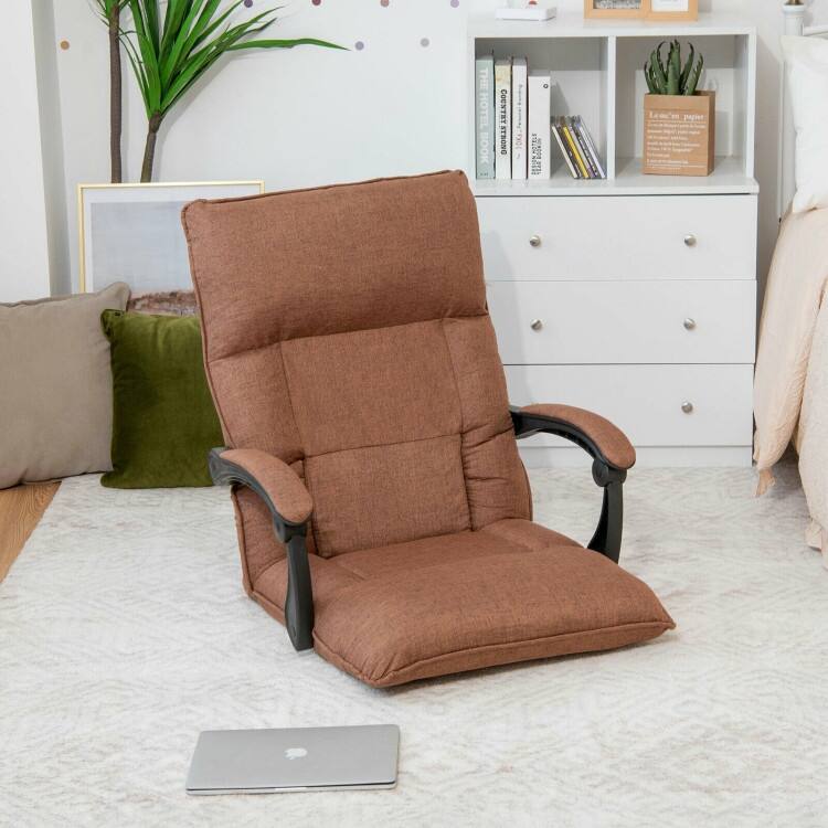 Position Floor Chair Lazy Sofa with Adjustable Back Headrest Waist - 26.5" x 29" x 29.5" (L x W x H)