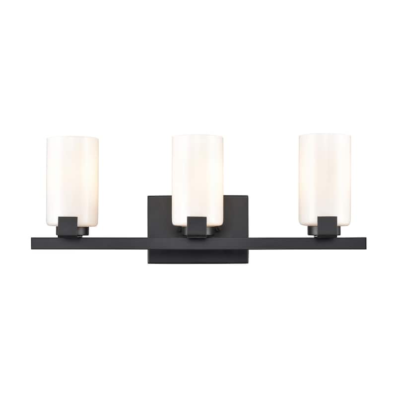 Dressler 22-inch Wide 3-Light Vanity Light in Brushed Nickel - 22 - Matte Black