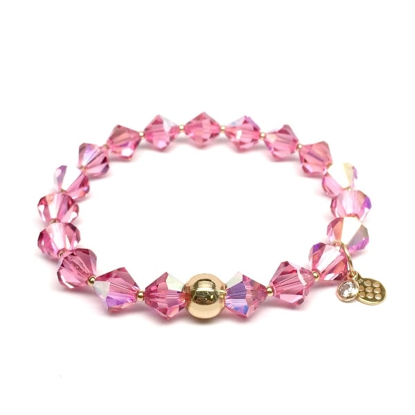 October Birthstone Color Pink Crystal Rachel 7 Bracelet On October Birthstone Color Pink Crystal Rachel 7 Bracelet