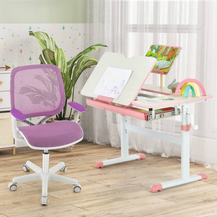 Swivel Mesh Children Computer Chair with Adjustable Height - 22.5" x 22.5" x 31.5"
