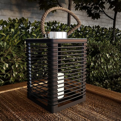 Solar Powered Lantern with LED Flameless Candle by Pure Garden