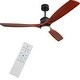 preview thumbnail 42 of 81, 52" and 60" Noiseless Walnut Wood Ceiling Fan with Remote Control,Light Integrated Optional - 52 Inch