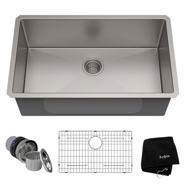 KRAUS Standart PRO Undermount Single Bowl Stainless Steel Kitchen Sink. Opens flyout.
