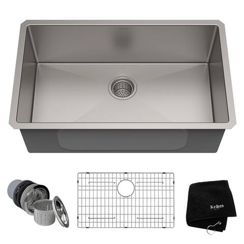 KRAUS Standart PRO Undermount Single Bowl Stainless Steel Kitchen Sink