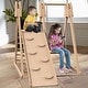 preview thumbnail 1 of 3, 4-in-1 Foldable Playset Indoor Jungle Gym Playset w/Interchangeable Swing, Slide and Rock Wall Climber/Swing Seats