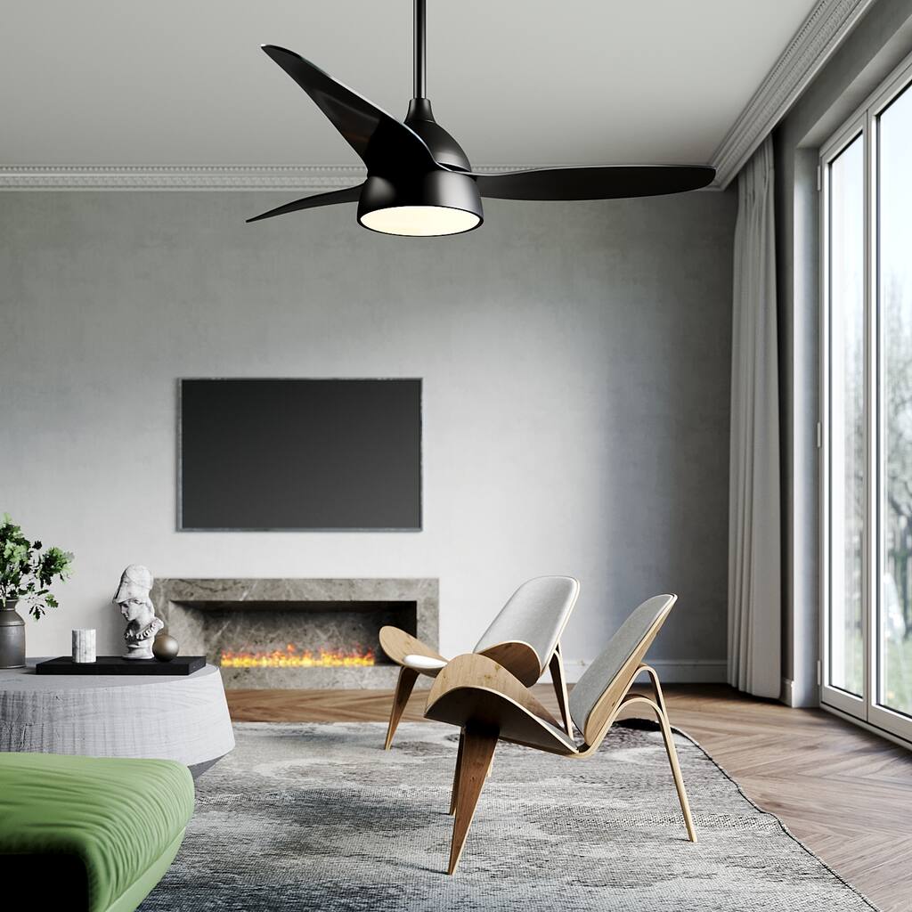 52 inch Dimmable Ceiling Fan with Remote Matte Black