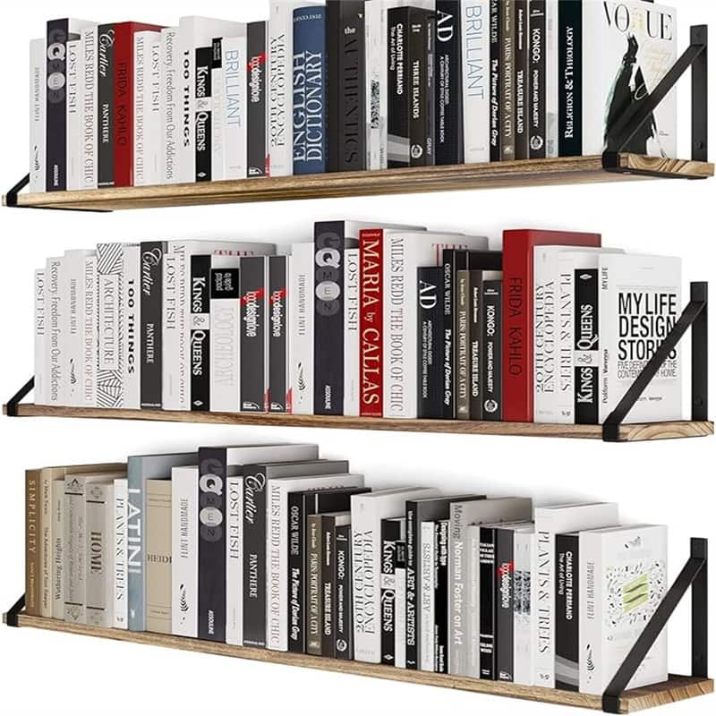 36 Inch Large Floating Shelves for Wall Storage - 6"D x 36"W x 7"H - 6"D x 36"W x 7"H - Natural