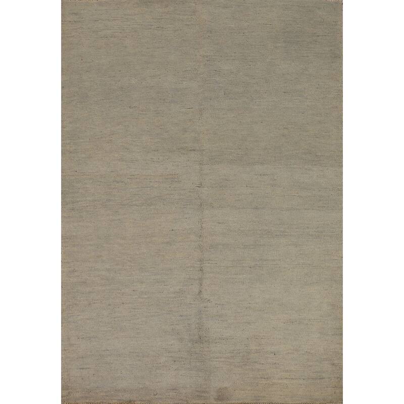 Hand Knotted Oriental 100% Wool Carpet Modern Modern Beige & Ivories Gabbeh Area Rug - 5' 10'' X 4' 3''