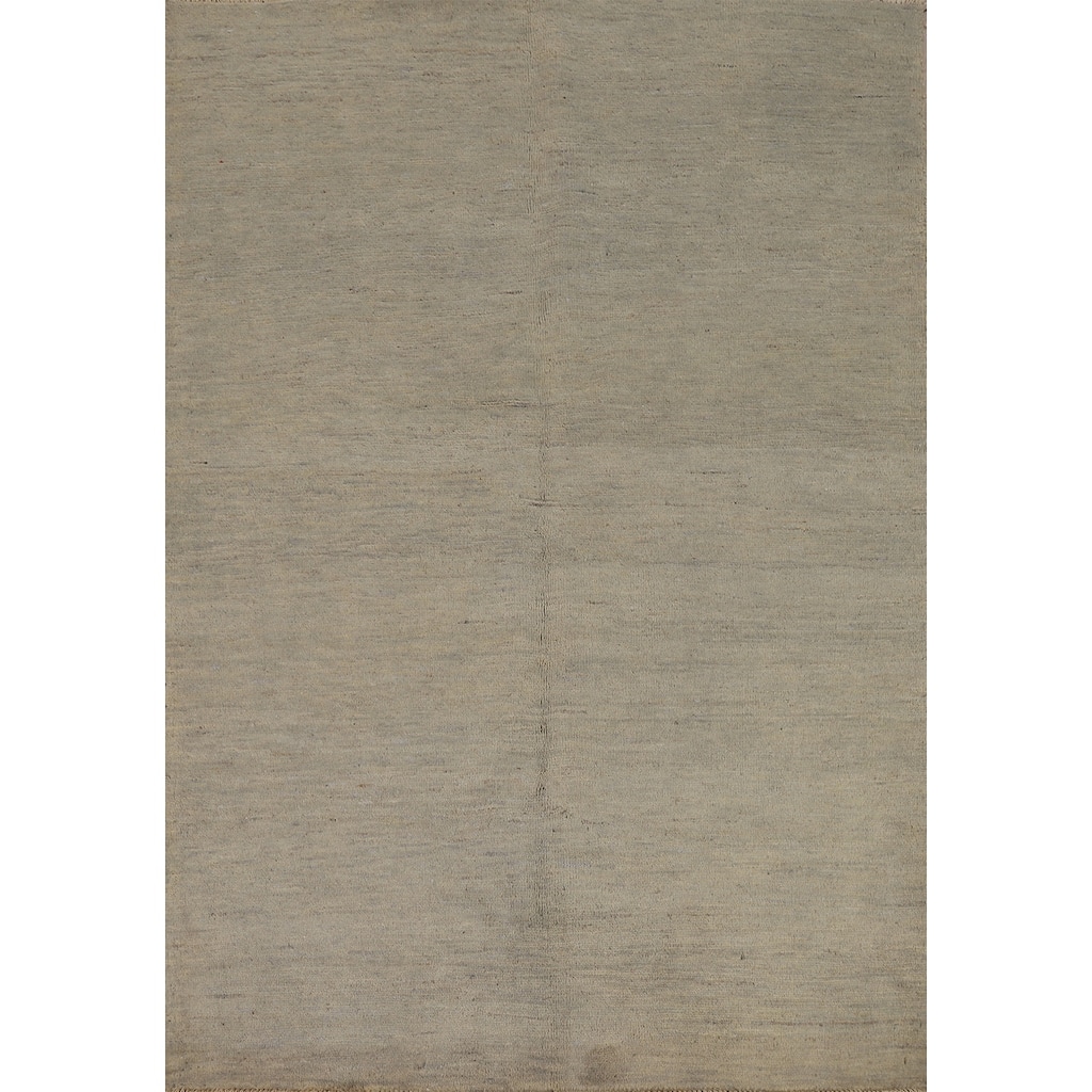 Hand Knotted Oriental 100% Wool Carpet Modern Modern Beige & Ivories Gabbeh Area Rug - 5' 10'' X 4' 3''