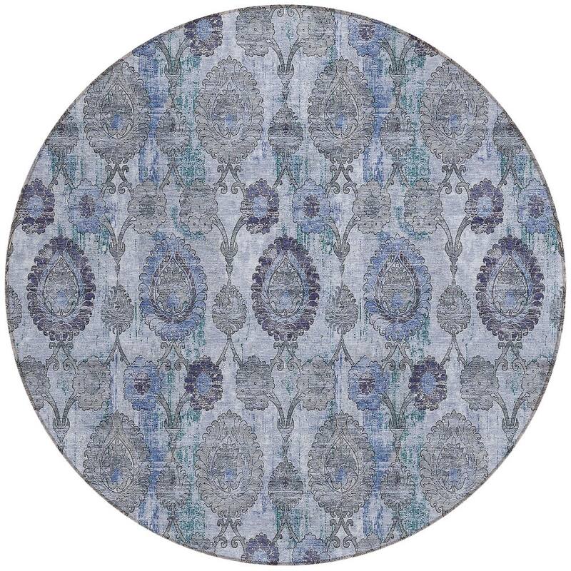 HomeRoots Damask Transitional Rectangle Outdoor Rug