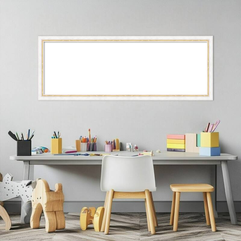 Amanti Art Morgan White Blue Framed Dry Erase Magnetic Board