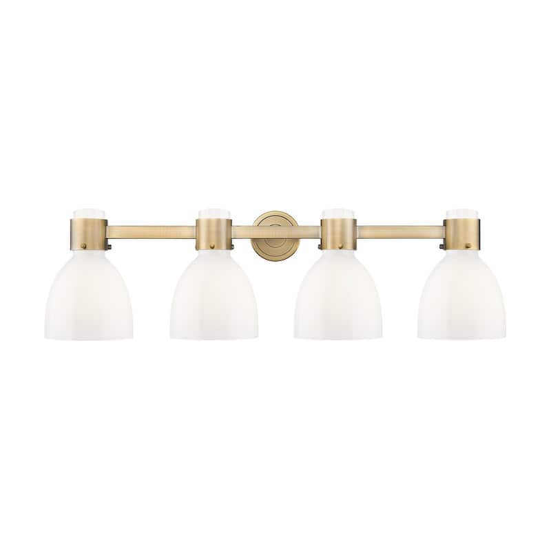 Innovations Lighting 464-4W-10-34 Lawton Bell Vanity Lawton Bell 4 - Brushed Brass / Gloss White