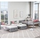 preview thumbnail 21 of 38, Full over Twin & Twin Triple Bunk Bed with Storage Drawers Gray