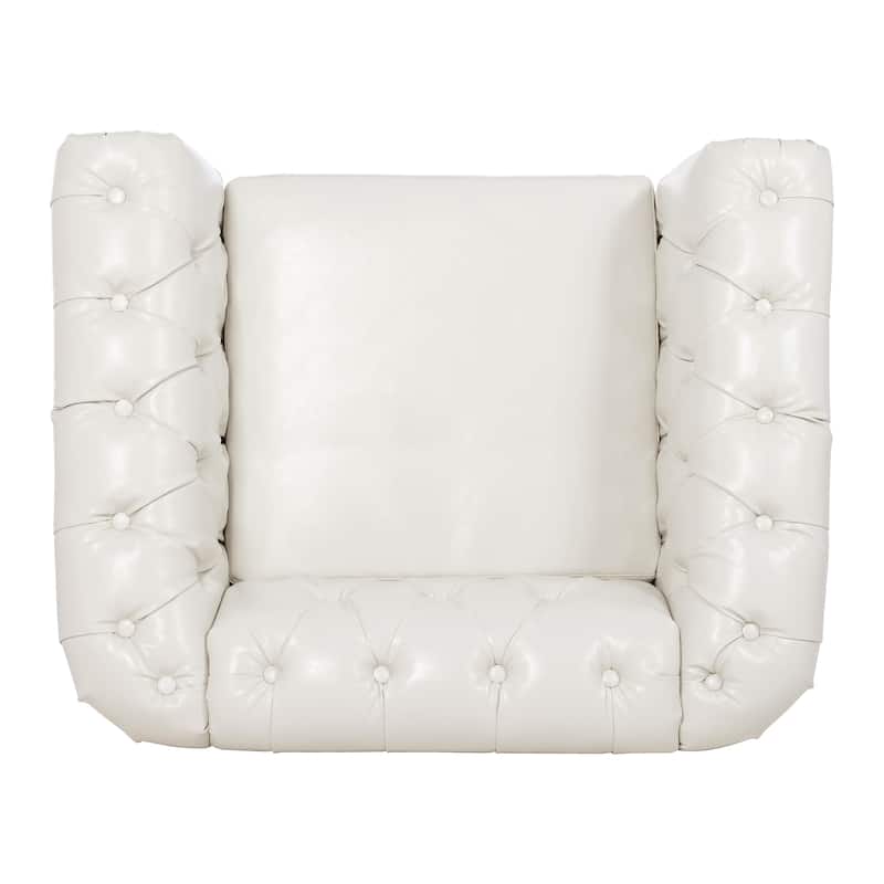 GDFStudio- Winston PU Leather Chesterfield Club Chair