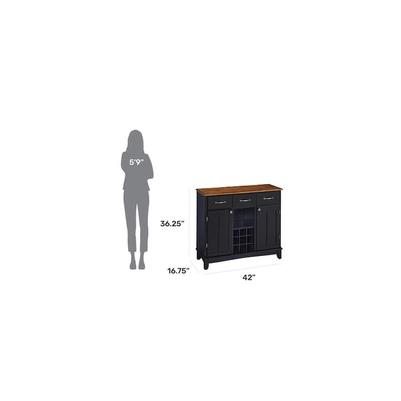 Homestyles Buffet Of Buffets Black Wood Buffet - 42" x 17" x 36"