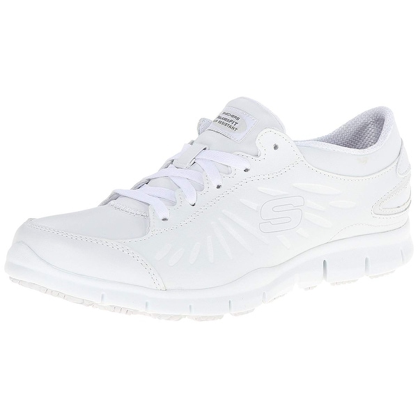 skechers for work women's eldred slip resistant shoe white
