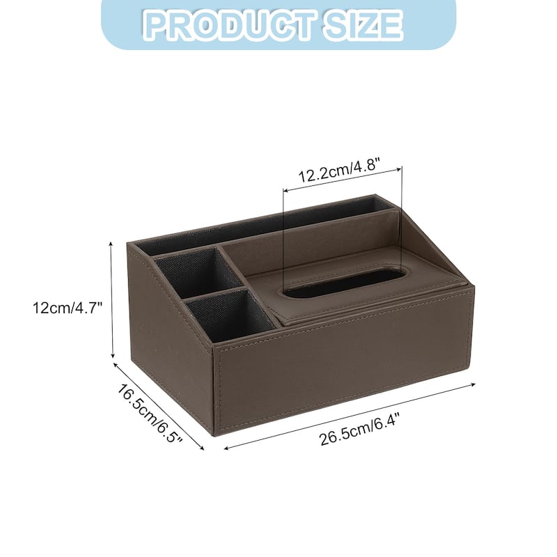 Tissue Box Cover with Magnetic Bottom, 10.4"x6.5"x4.7" - Coffee
