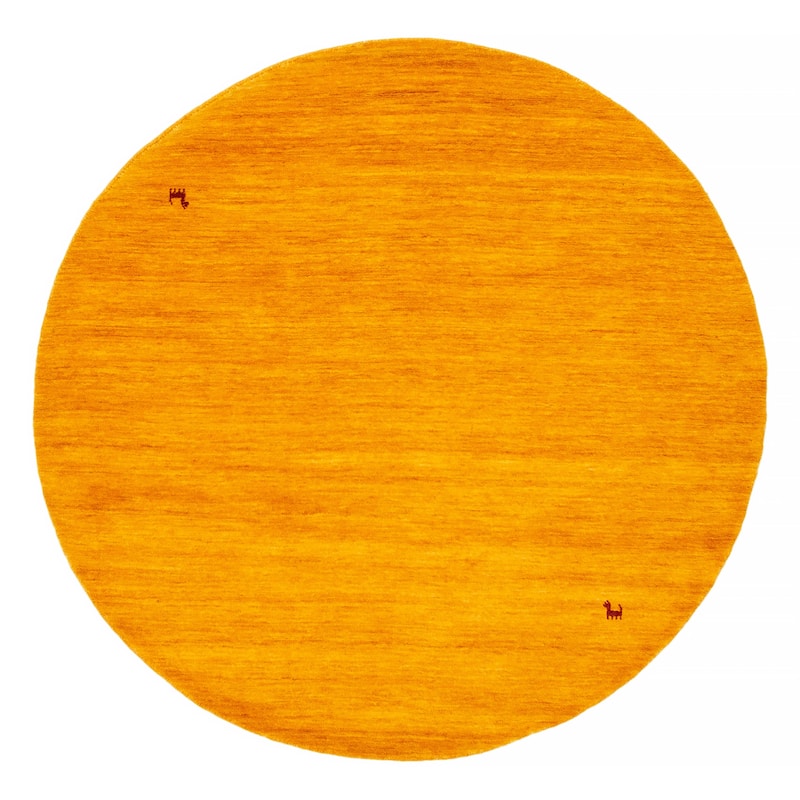 Kashkuli Gabbeh Gold Rug 4'10" x 4'10" - 4'10 x 4'10 - Dark Gold - 4'10 x 4'10