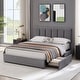 preview thumbnail 40 of 123, Javlergo Bed Frame with Storage Drawers Upholstered Platform Bed Frame with Adjustable Headboard