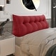 preview thumbnail 177 of 182, WOWMAX Large Reading Wedge Headboard Pillow for Bed Rest Back Support Queen - Cotton Red