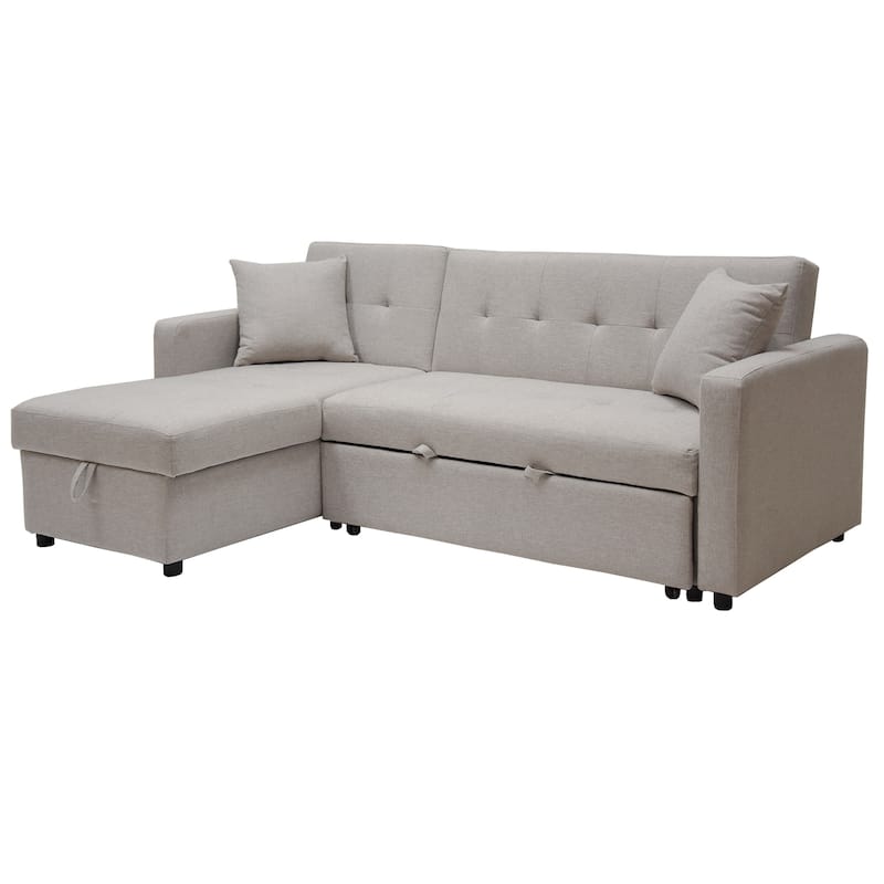 Convertible Linen Sleeper Sofa Couch with Storage Bedroom Futon Loveseat Sofa Bed
