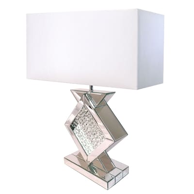Wish Contemporary White Glass Downlight Table Lamp by Furniture of America