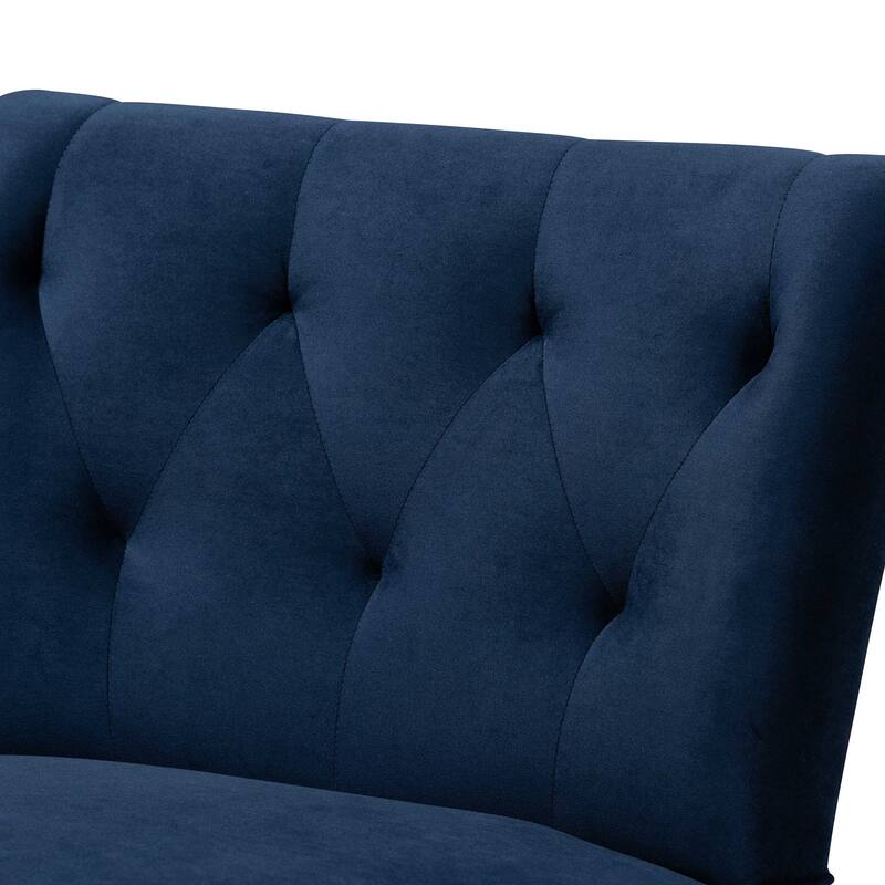 Harmon Contemporary Velvet Fabric and Black Finished Accent Chair