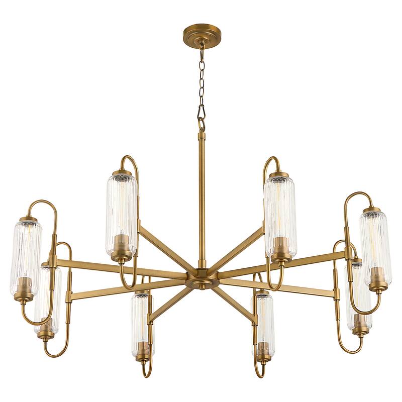 Quorum International 6015-8 Whitmire 8 Light 44" Wide Chandelier with - Brushed Brass