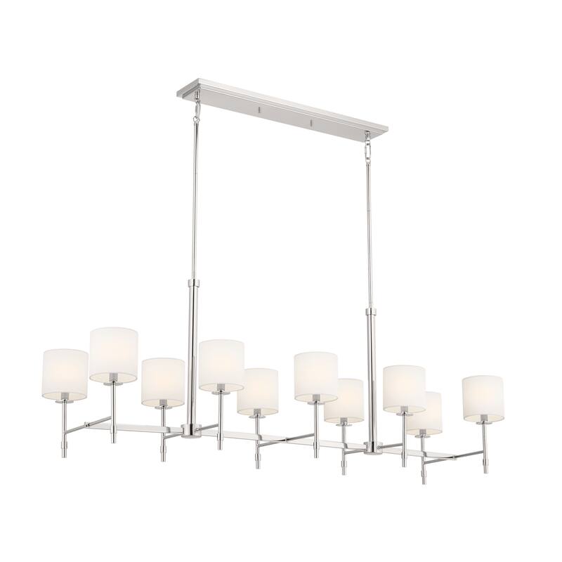 Kichler Lighting Ali 10-Light Polished Nickel Linear Chandelier - 56.5