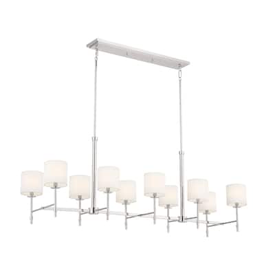 Kichler Lighting Ali 10-Light Polished Nickel Linear Chandelier - 56.5