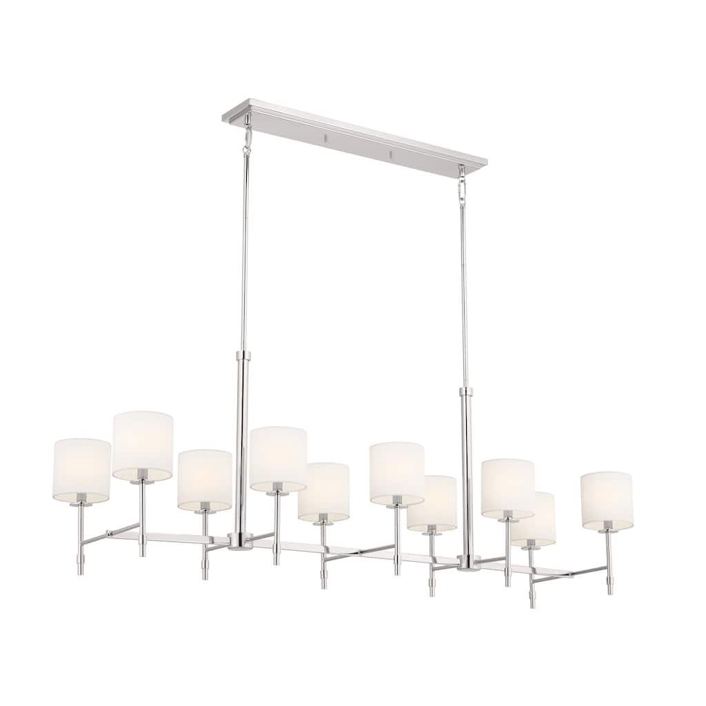 Kichler Lighting Ali 10-Light Polished Nickel Linear Chandelier - 56.5