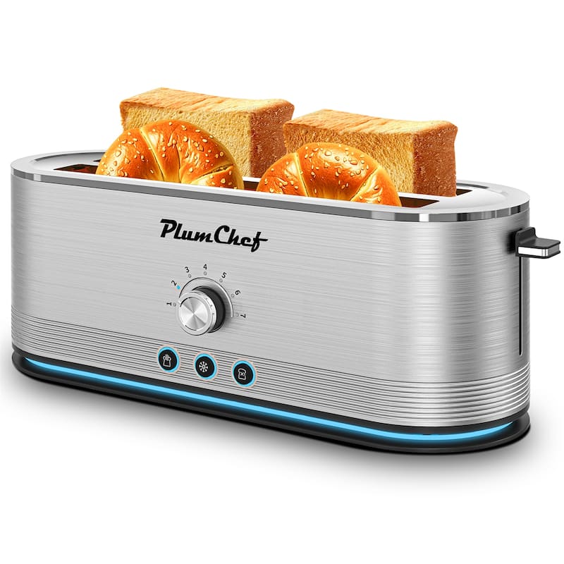 4-Slice Stainless Steel Toaster with 7 Browning Settings, Defrost/Reheat Functions