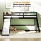 preview thumbnail 3 of 14, Loft Bed with Slide, Twin, Space Saving Kids Low Loft Bed with Guardrail and Ladder