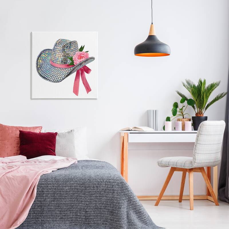 Stupell Chic Bow on Disco Hat Canvas Wall Art Design By Amanda Greenwood