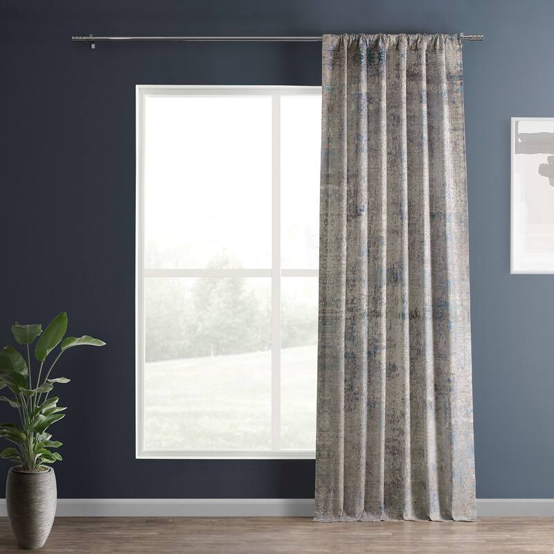 Exclusive Fabrics Textured Cotton Printed Curtains for Bedroom and Living room (1 Panel)