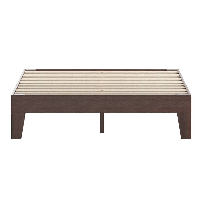 Wood Platform Bed with 14 Wooden Support Slats