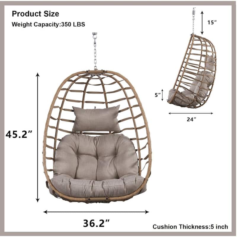 Pocassy Outdside Foldable Hanging Egg Chair