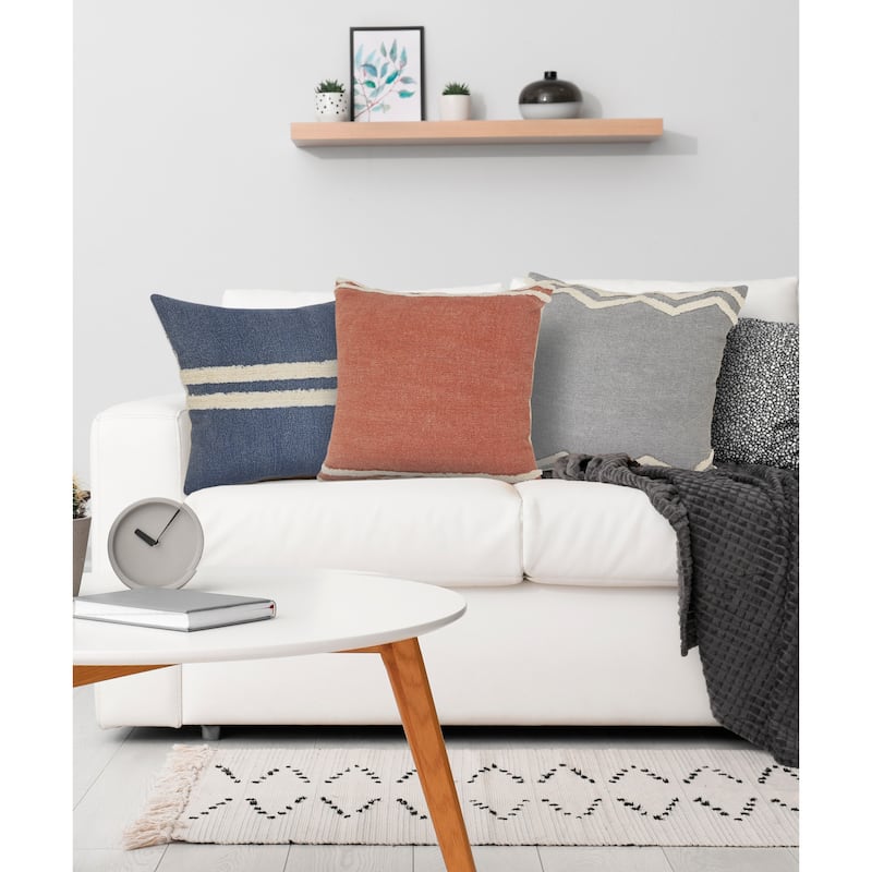Sevita Soft Chevron Bordered Throw Pillow, Single or Set of 2