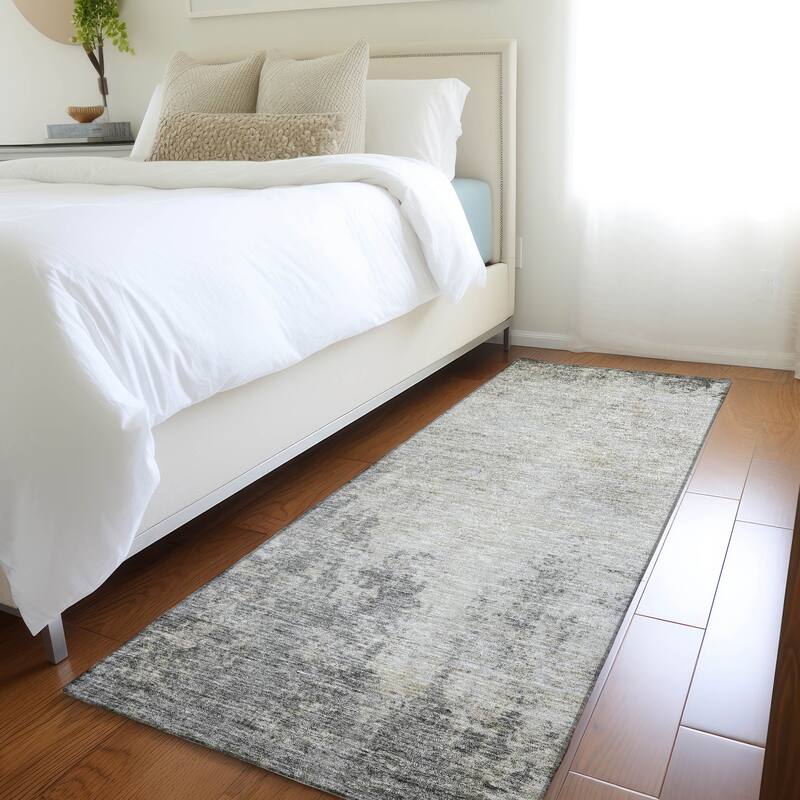 Premium Washable Super Soft Solid Casual Mayfield Rug - Gray - 2'3" x 7'6"