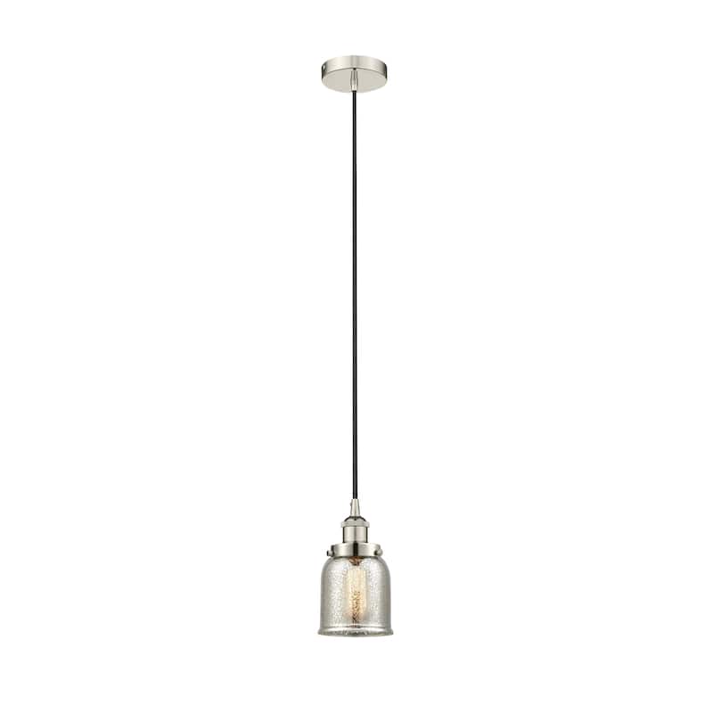 Innovations Lighting Bell - 1 Light 5" Cord Hung Mini Pendant - Silver Plated Mercury/Polished Nickel