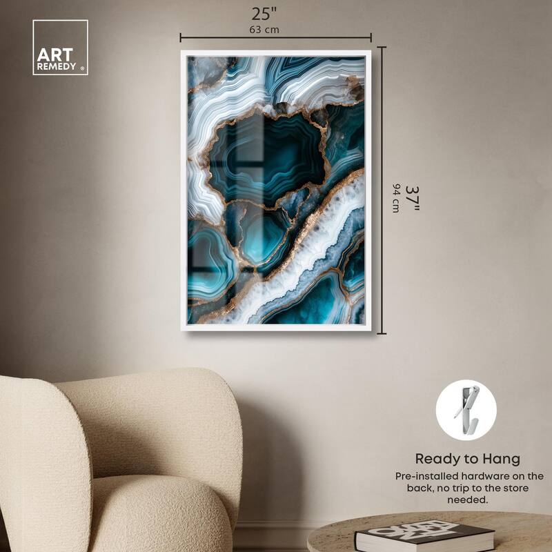 Teal Tectonic I Shadowbox by Art Remedy