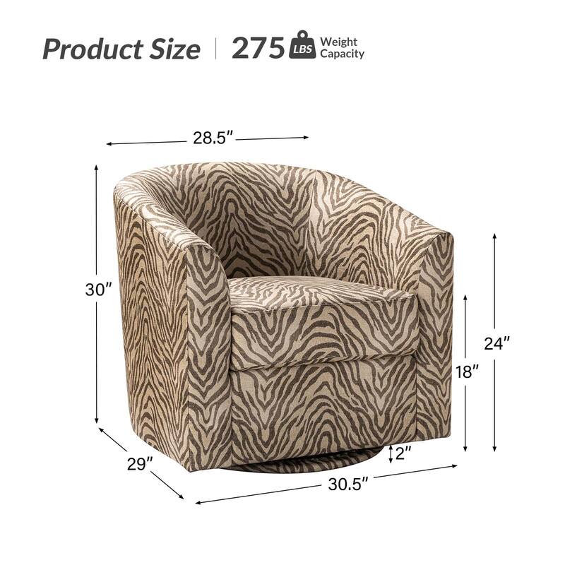 Cuenca Modern Upholstered Barrel Chair with Swivel Base Set of 2